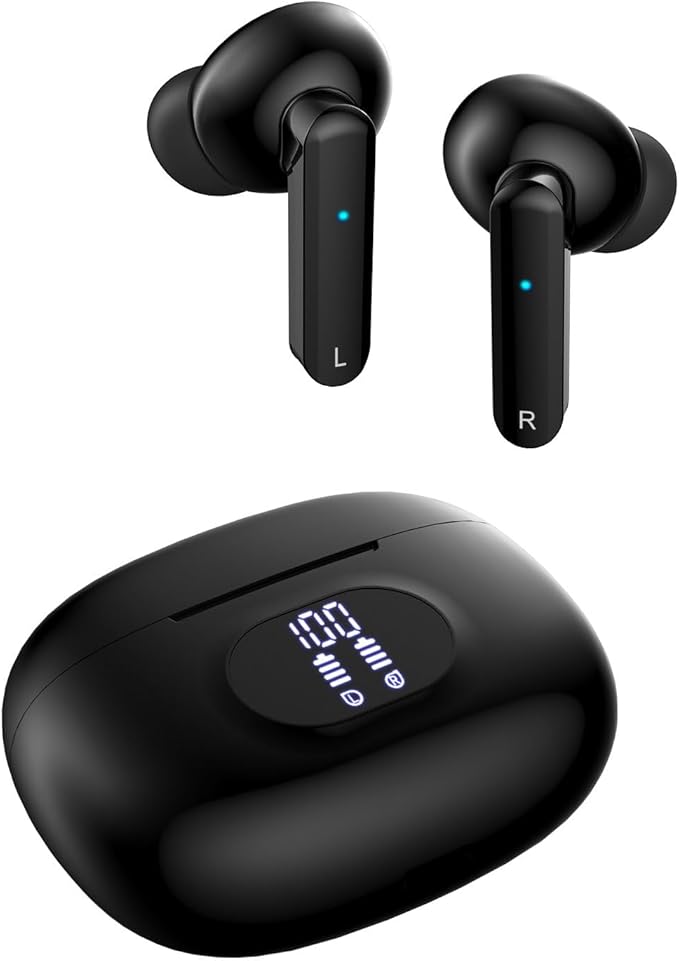 Wireless Earbuds - Bluetooth 5.3 Headphones with ENC Noise Cancelling Mic, 38H Playtime, HiFi Stereo Deep Bass, IP7 Waterproof, USB-C Fast Charging