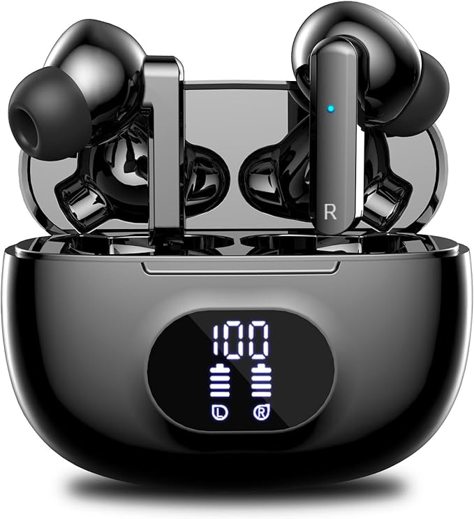 Wireless Earbuds - Bluetooth 5.3 Headphones with ENC Noise Cancelling Mic, 38H Playtime, HiFi Stereo Deep Bass, IP7 Waterproof, USB-C Fast Charging